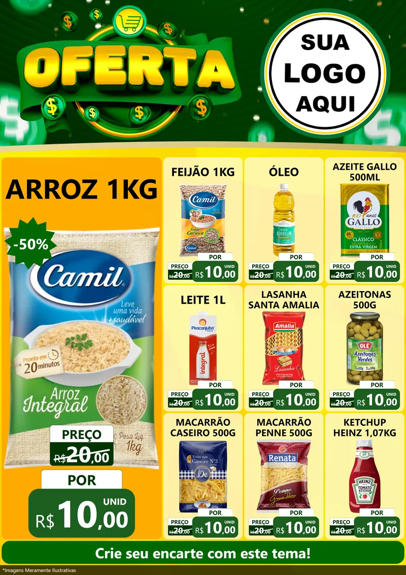 Modelo de Encarte para Encarte A4 Vertical com o tema Oferta para Supermercado