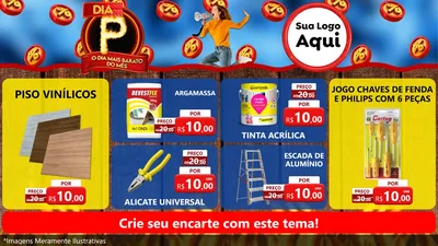 Modelo de TV para TV Horizontal com o tema Dia P - O Dia Mais Barato Do Mês para Material para Construção