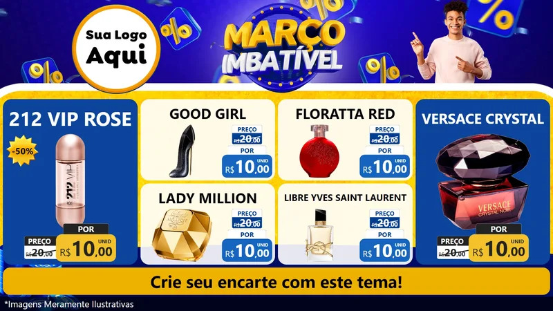 Modelo de TV para TV Horizontal com o tema Março Imbatível para Perfumes