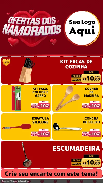 Modelo de TV para TV Vertical com o tema Ofertas Dos Namorados para Utilidades Domésticas