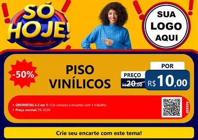 Modelo de Cartaz para Cartaz A4 Horizontal com o tema Só Hoje! para Material para Construção