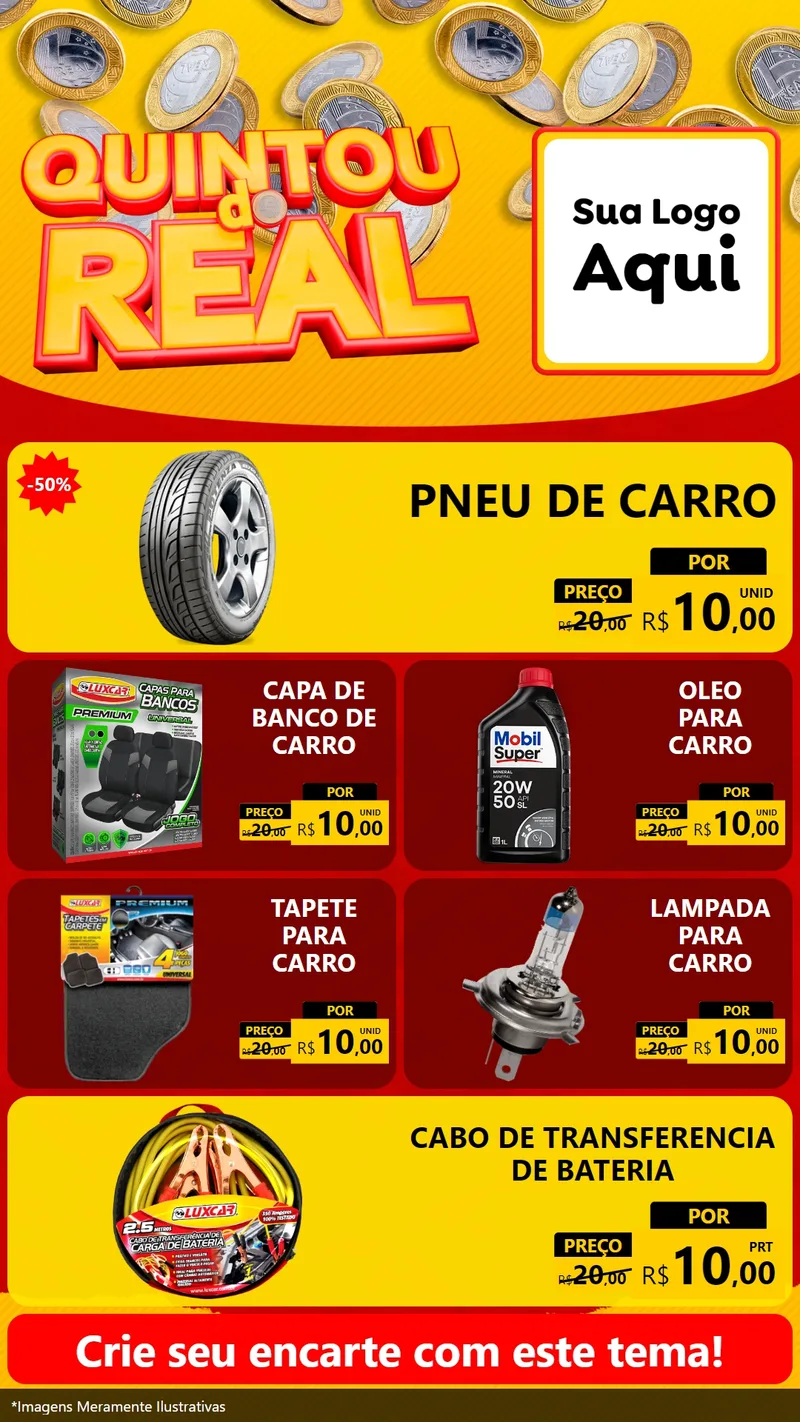Modelo de TV para TV Vertical com o tema Quintou do Real para Auto peças