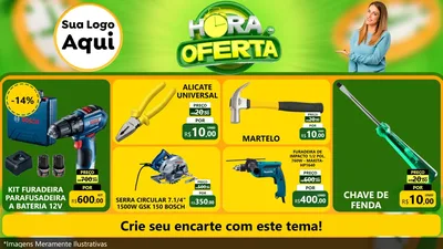 Modelo de TV para TV Horizontal com o tema Hora da Oferta para Maquinas e Ferramentas