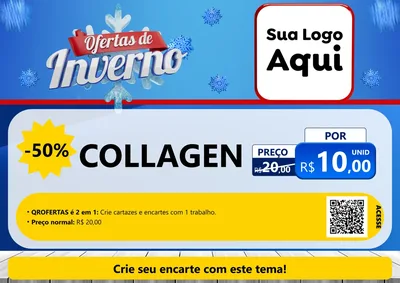 Modelo de Cartaz para Cartaz A4 Horizontal com o tema Ofertas de Inverno para Suplementos alimentares