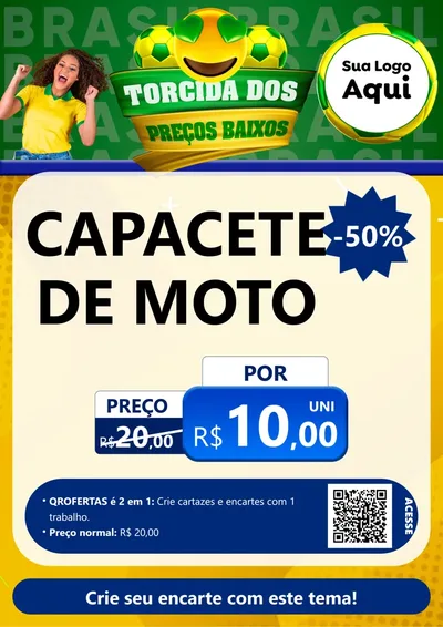 Modelo de Cartaz para Cartaz A4 Vertical com o tema Torcida dos Preços Baixos - Copa para Moto peças
