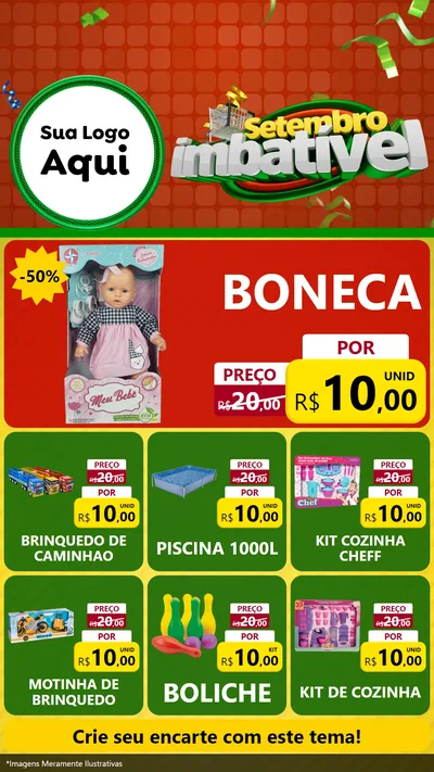 Modelo de Rede Social para Stories com o tema Setembro Imbatível para Brinquedos