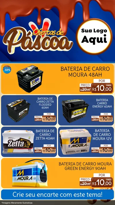 Modelo de TV para TV Vertical com o tema Ofertas de Páscoa para Baterias Elétricas