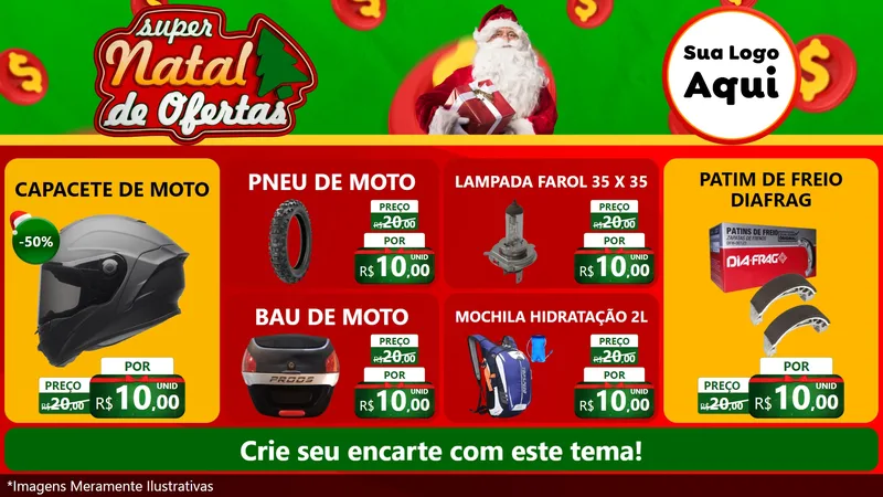 Modelo de TV para TV Horizontal com o tema Super Natal de Ofertas para Moto peças