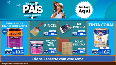Modelo de TV para TV Horizontal com o tema Dia Dos Pais Repleto de Ofertas para Tintas e Ferramentas