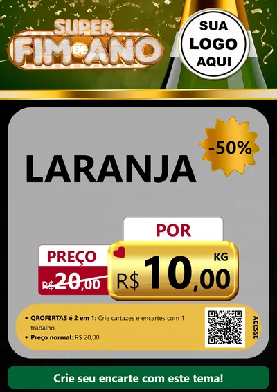 Modelo de Cartaz para Cartaz A4 Vertical com o tema Super Fim de Ano para Hortifrúti
