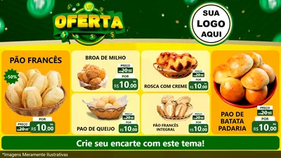 Modelo de TV para TV Horizontal com o tema Oferta para Padaria