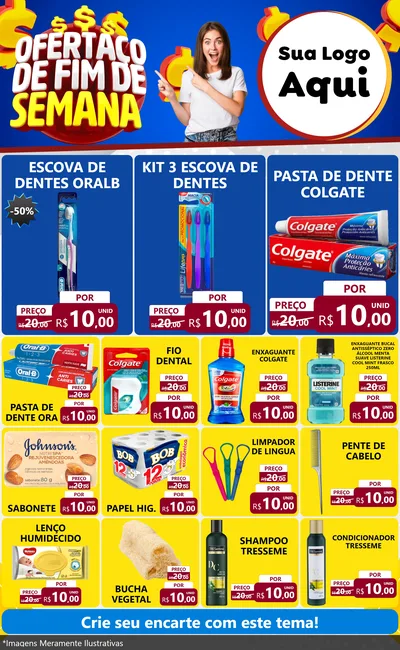 Modelo de Encarte para Encarte Grande com o tema Ofertaço de Fim de Semana para Higiene Pessoal