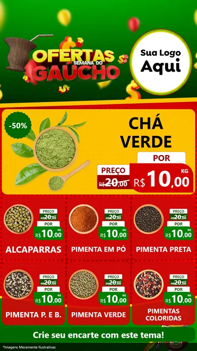 Modelo de Rede Social para Stories com o tema Ofertas Semana Do Gaúcho para Produtos Naturais