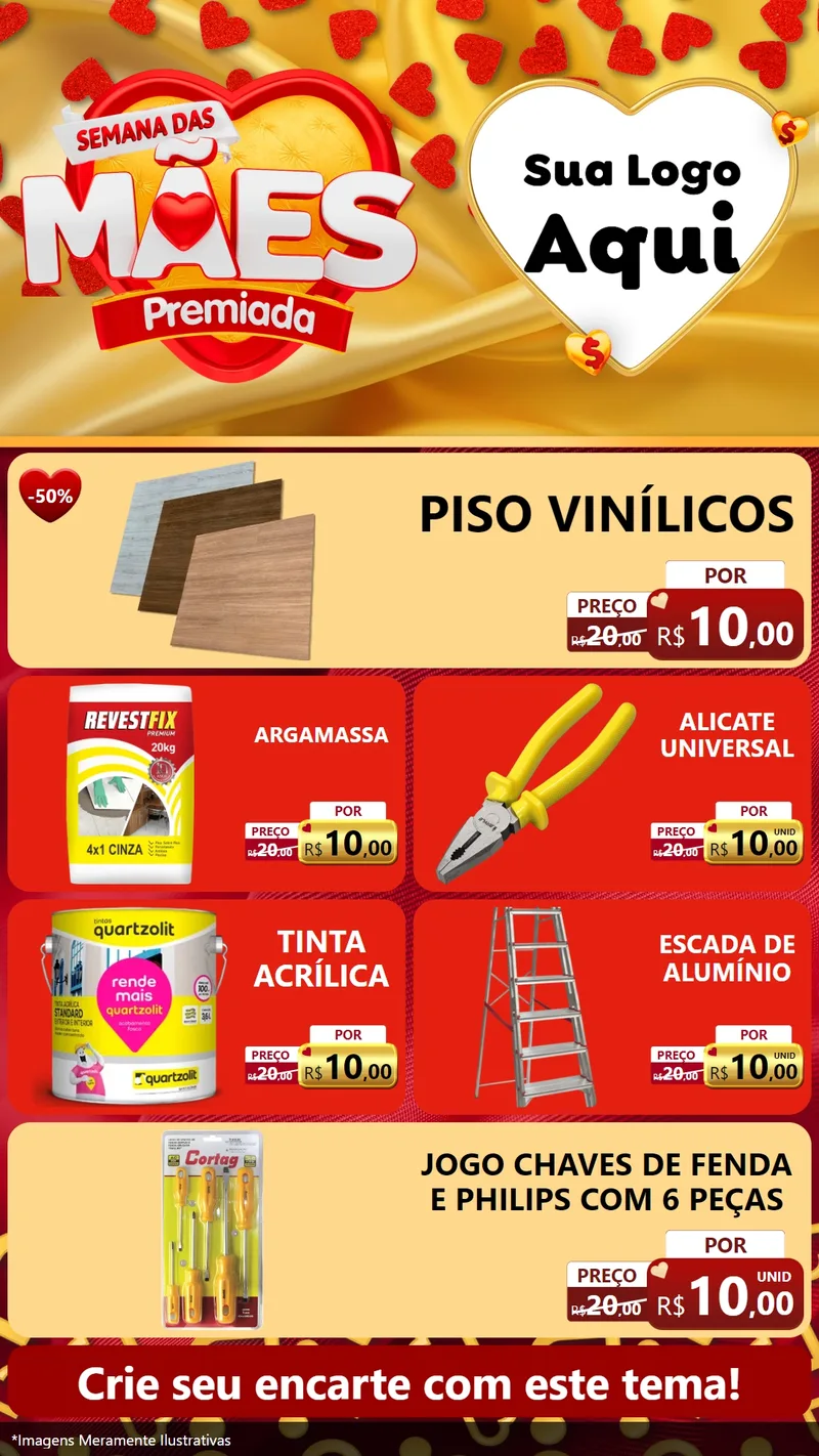 Modelo de TV para TV Vertical com o tema Semana das Mães Premiada para Material para Construção