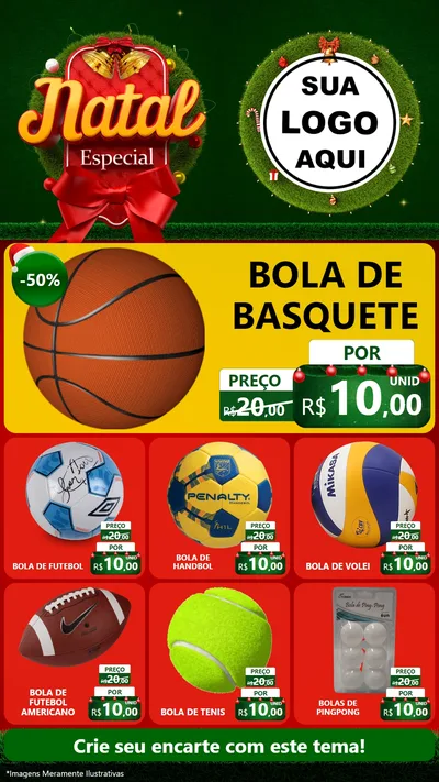 Modelo de Rede Social para Stories com o tema Natal Especial para Artigos Esportivos