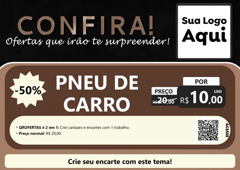Modelo de Cartaz para Cartaz A4 Horizontal com o tema Confira! Ofertas que irão te surpreender! para Auto peças