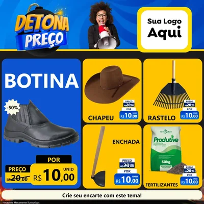 Modelo de Rede Social para Feed Facebook com o tema Detona Preços para Agropecuária