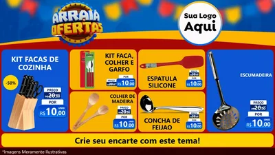 Modelo de TV para TV Horizontal com o tema Arraiá de Ofertas - Junina para Utilidades Domésticas