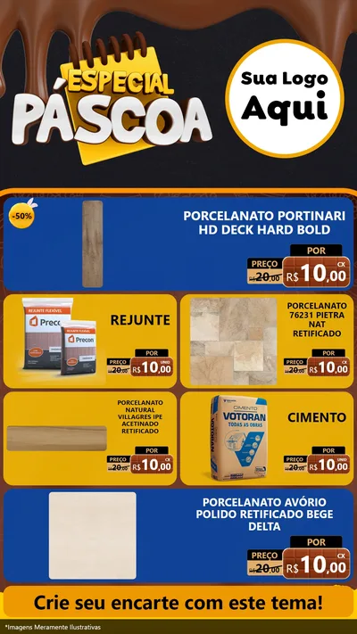 Modelo de TV para TV Vertical com o tema Especial Páscoa para Pisos e revestimentos