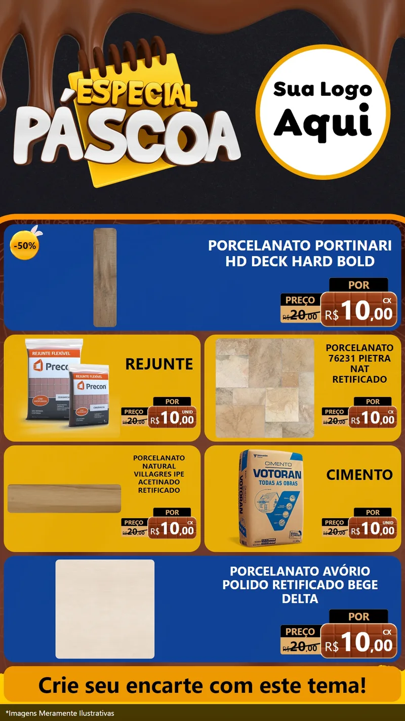 Modelo de TV para TV Vertical com o tema Especial Páscoa para Pisos e revestimentos