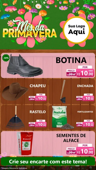 Modelo de TV para TV Vertical com o tema Mês da Primavera para Agropecuária