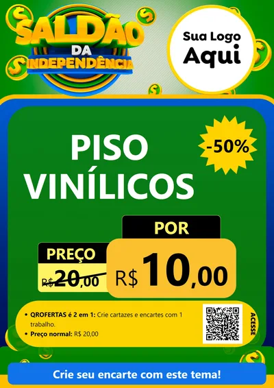 Modelo de Cartaz para Cartaz A4 Vertical com o tema Saldão da Indepêndencia para Material para Construção