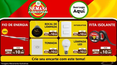 Modelo de TV para TV Horizontal com o tema Semana Farroupilha para Materiais Elétricos