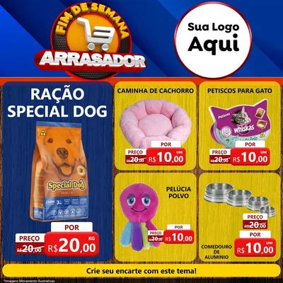 Modelo de Rede Social para Feed Facebook com o tema Fim De Semana Arrasador para Pet Shop