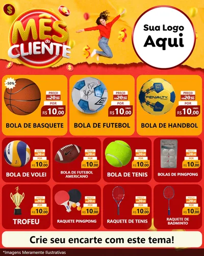 Modelo de Rede Social para Feed Instagram com o tema Mês do Cliente para Artigos Esportivos