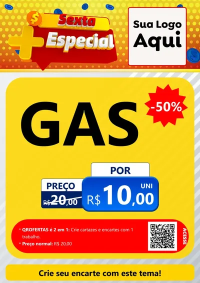 Modelo de Cartaz para Cartaz A4 Vertical com o tema Sexta Mais Especial para Água e gás