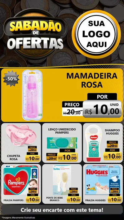 Modelo de Rede Social para Stories com o tema Sabadão de Ofertas para Bebês