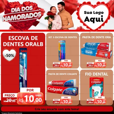 Modelo de Rede Social para Feed Facebook com o tema Dia dos Namorados para Higiene Pessoal