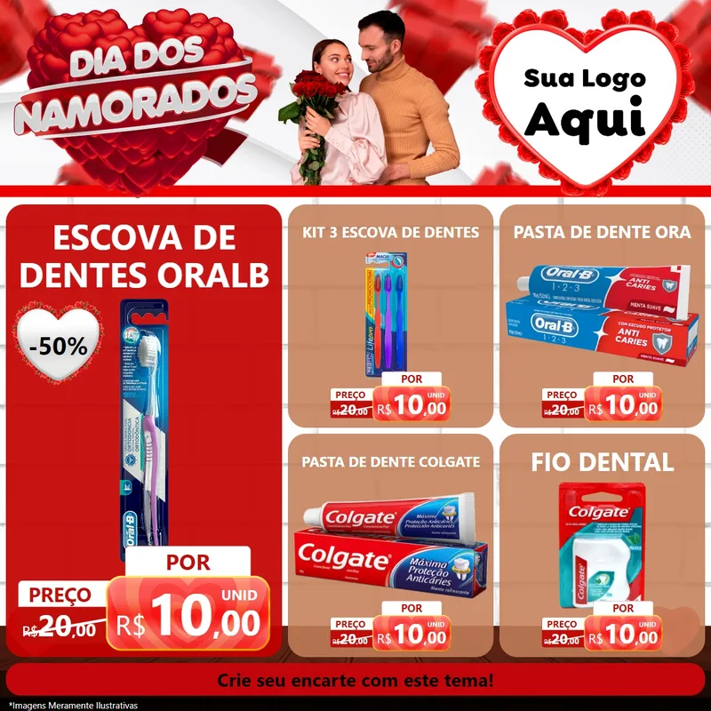 Modelo de Rede Social para Feed Facebook com o tema Dia dos Namorados para Higiene Pessoal