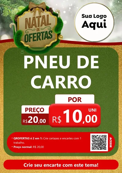 Modelo de Cartaz para Cartaz A4 Vertical com o tema Ofertas de Natal para Auto peças