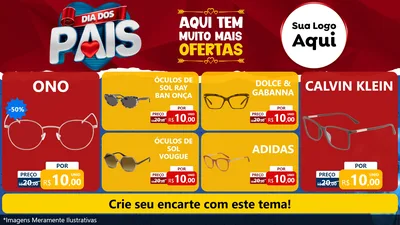 Modelo de TV para TV Horizontal com o tema Dia dos Pais para Óticas