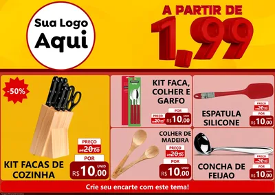 Modelo de Encarte para Encarte A4 Horizontal com o tema A Partir de Um e Noventa e Nove - 1,99 para Utilidades Domésticas