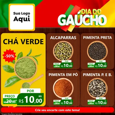 Modelo de Rede Social para Feed Facebook com o tema Dia do Gaúcho para Produtos Naturais
