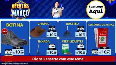 Modelo de TV para TV Horizontal com o tema Ofertas de Março para Agropecuária