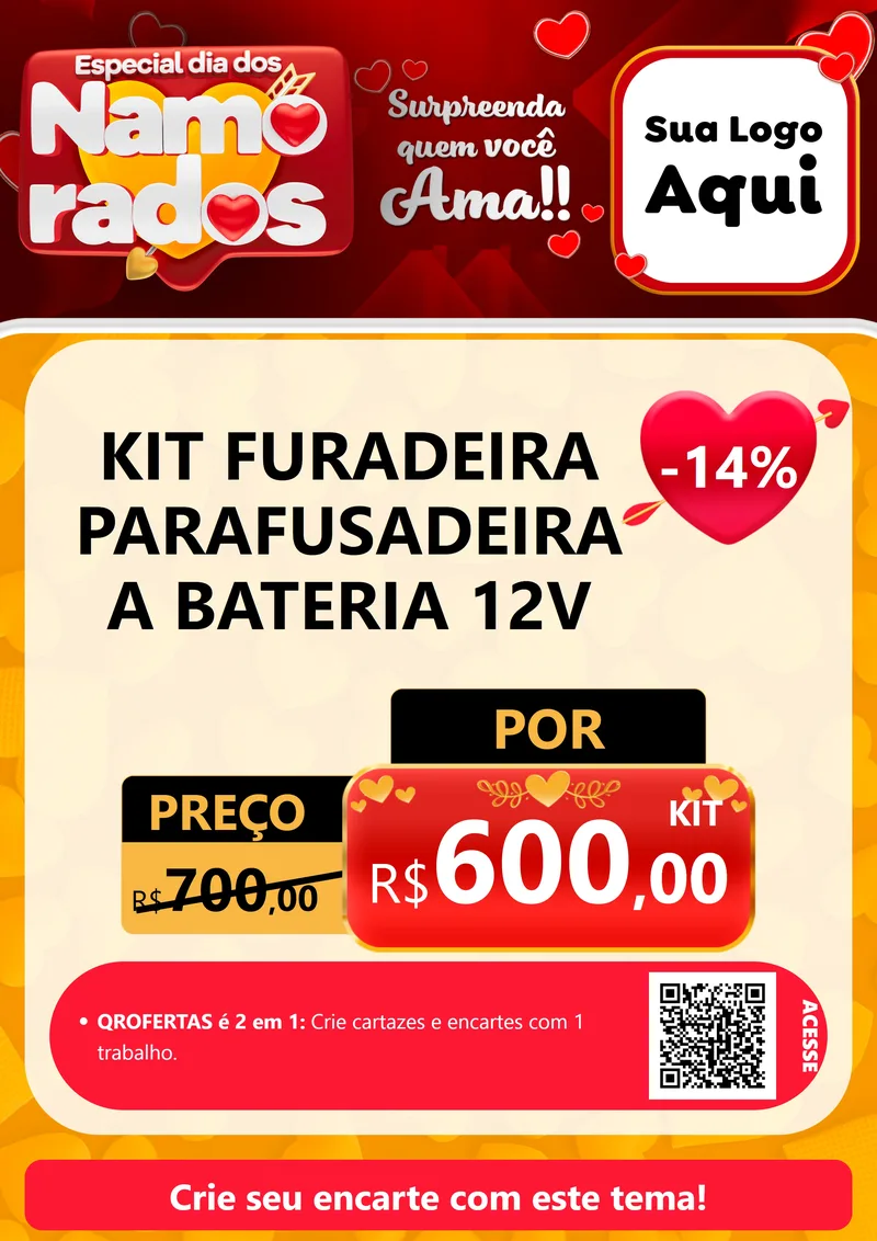 Modelo de Cartaz para Cartaz A4 Vertical com o tema Especial Dia dos Namorados para Maquinas e Ferramentas