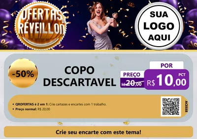 Modelo de Cartaz para Cartaz A4 Horizontal com o tema Ofertas de Réveillon para Embalagens