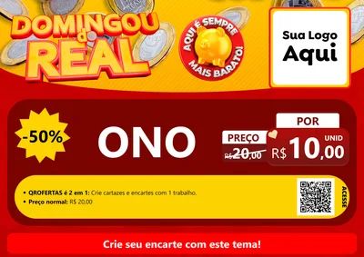 Modelo de Cartaz para Cartaz A4 Horizontal com o tema Domingou do Real para Óticas