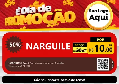 Modelo de Cartaz para Cartaz A4 Horizontal com o tema É Dia De Promoção para Tabacaria