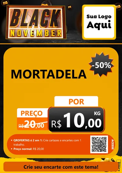 Modelo de Cartaz para Cartaz A4 Vertical com o tema Black November para Frios e Laticínios