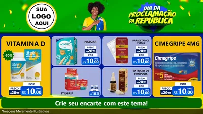 Modelo de TV para TV Horizontal com o tema Dia Da Proclamação Da República para Farmácia