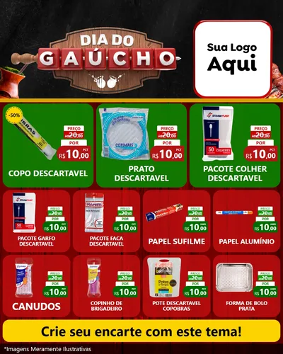Modelo de Rede Social para Feed Instagram com o tema Dia do Gaúcho para Embalagens