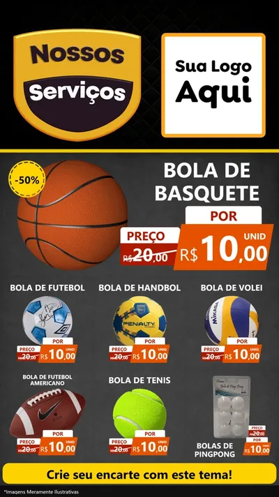 Modelo de Rede Social para Stories com o tema Nossos Serviços para Artigos Esportivos