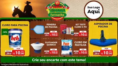 Modelo de TV para TV Horizontal com o tema Especial Semana Farroupilha para Produtos para Piscina