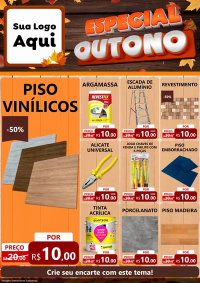 Modelo de Encarte para Encarte A4 Vertical com o tema Especial Outono para Material para Construção