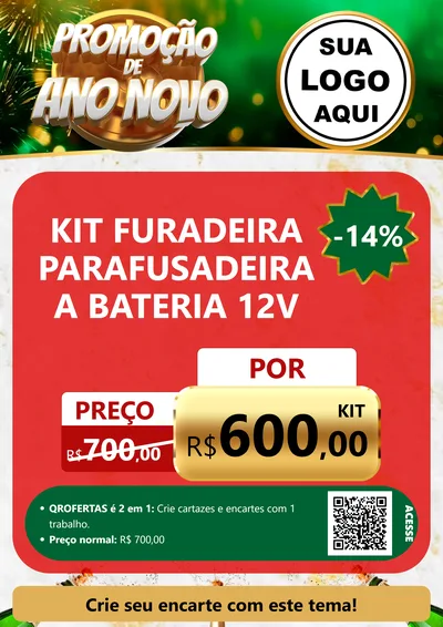 Modelo de Cartaz para Cartaz A4 Vertical com o tema Promoção de Ano Novo para Maquinas e Ferramentas