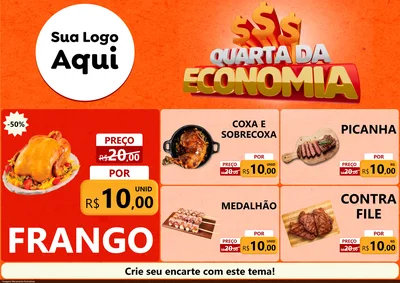Modelo de Encarte para Encarte A4 Horizontal com o tema Quarta da Economia para Assados